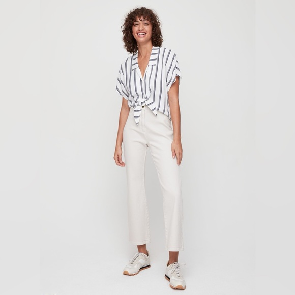 Aritzia Wilfred matte pearl Lizzie Pant size 6 new - Picture 11 of 12